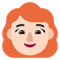 Woman- Light Skin Tone- Red Hair emoji on Microsoft